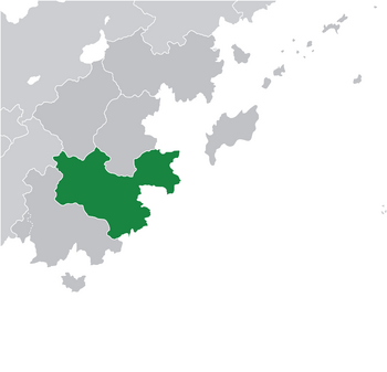 Lainan (dark green) in Southeast Coius (dark grey)