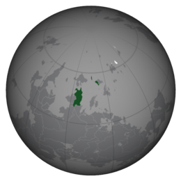 Amilagro (green) on a globe