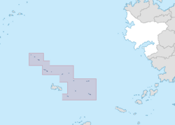 Map of Carloso with the Sanander Islands highlighted