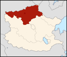 Location of  Zalistan State  (red) in Qazhshava  (Baige)