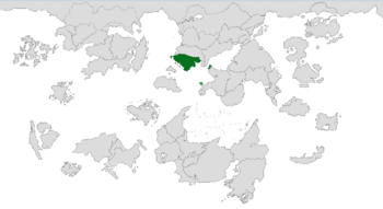 Location of Kylarnatia (dark green) in Gholgoth. Occupied territories are highlighted in light green.