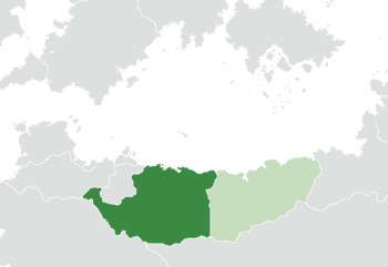 Location of Talahara (dark green) within the Rubric Coast Consortium (light green) in North Scipia