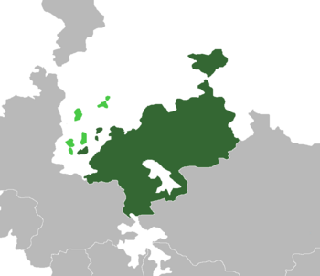 Location of Eriwick (green) in Monadia (grey) Claimed territories in light green