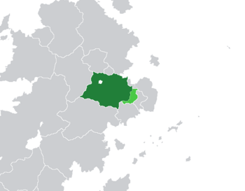 Yemet in dark green. The de facto independent Kulo State is in light green.