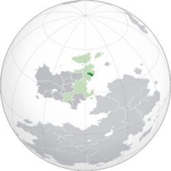 Borland (dark green) within the Euclean Community (light green)