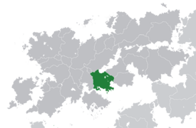 Location of Garima (dark green) – in Belisaria (dark grey)